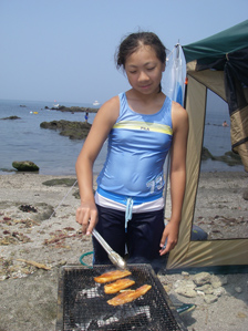 作例４焼いているところ