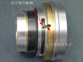 絞り値作動軸