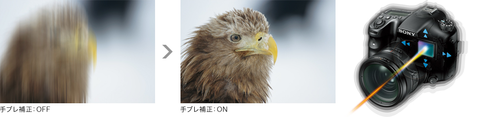 すべてのαレンズで効果が得られるボディ内手ブレ補正機能