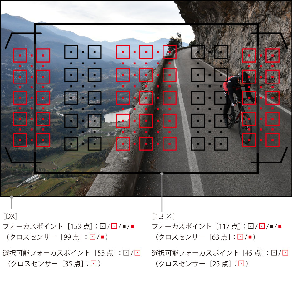ニコンデジタル一眼レフカメラ史上最強の被写体捕捉力を発揮する広域・高密度の153点AFシステム【NEW】