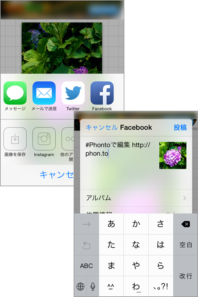 文字を入れた印象的な写真をSNSで共有!
