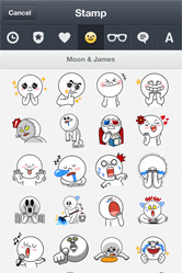 「LINE」でおなじみのスタンプも使える！