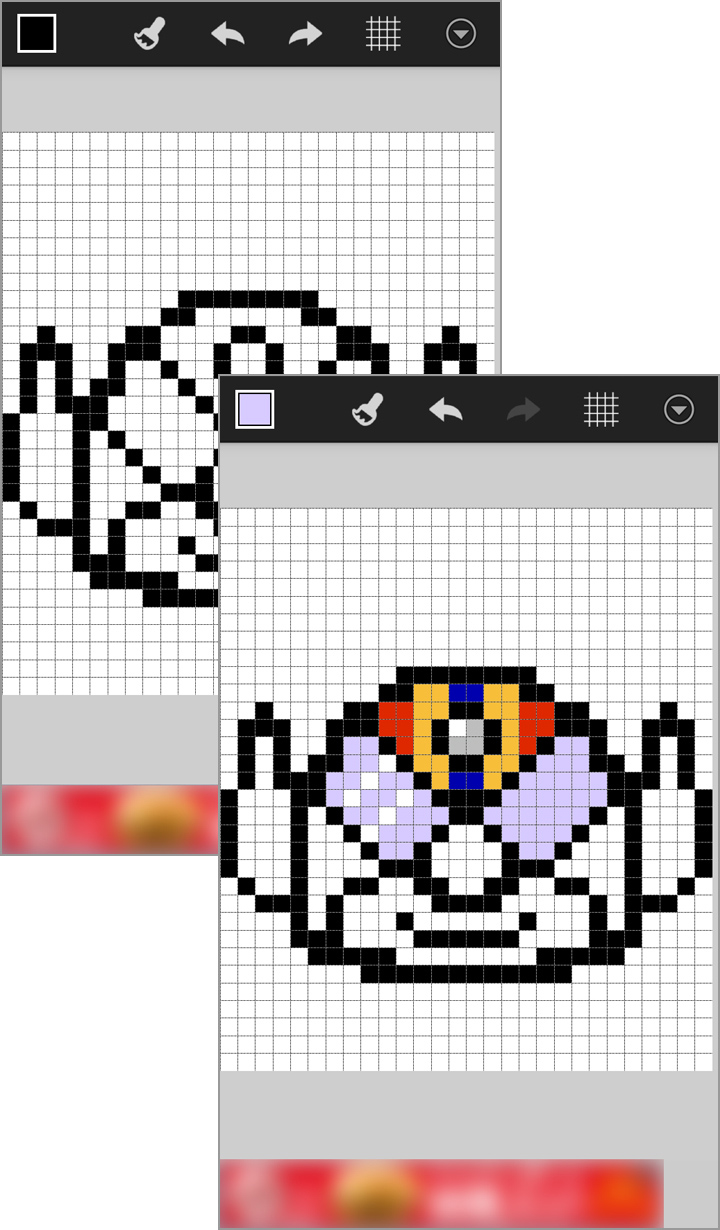 かわいいドット絵が完成!